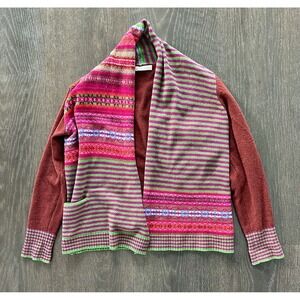 ERIBÉ Scotland Multicolored 100% Lambswool Cardigan XL